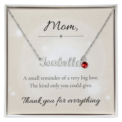 Mother's Day Name Necklace with Birthstone Custom