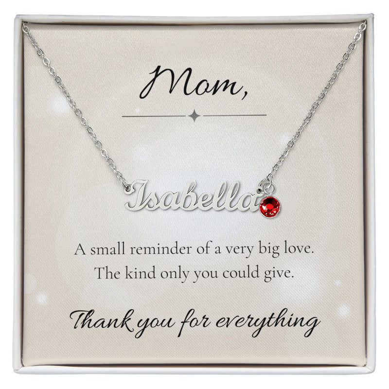 Mother's Day Name Necklace with Birthstone Custom