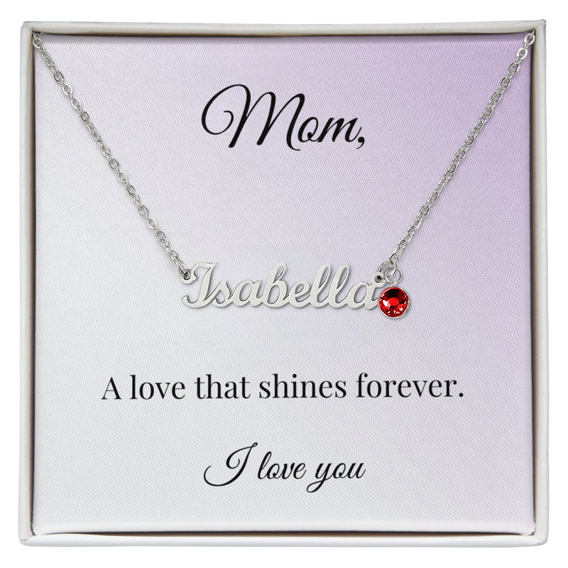 Mother's Day Name Custom Necklace with Birthstone