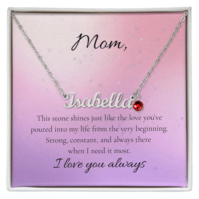 Mother's Day Custom Name Necklace with Birthstone