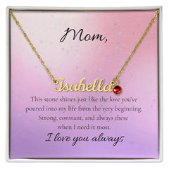 Mother's Day Custom Name Necklace with Birthstone
