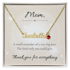Mother's Day Name Necklace with Birthstone Custom