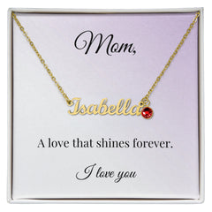 Mother's Day Name Custom Necklace with Birthstone