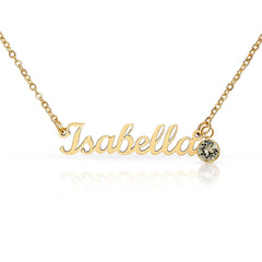 Mother's Day Custom Name Necklace with Birthstone