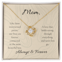 Mother's Day Love Knot Necklace with Message