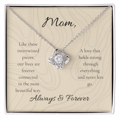 Mother's Day Love Knot Necklace with Message