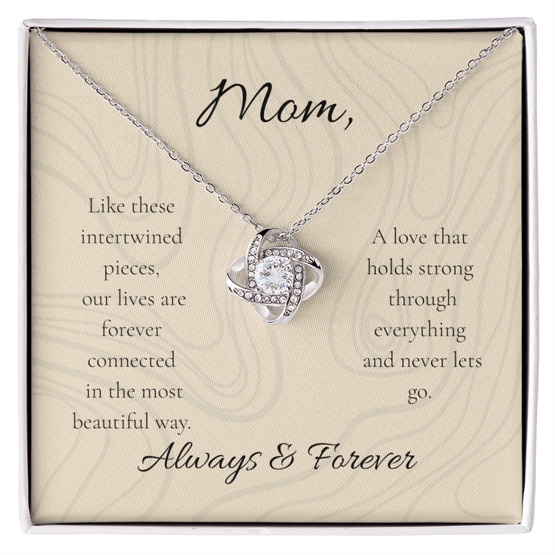 Mother's Day Love Knot Necklace with Message