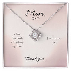 Mother's Day Love Knot Necklace with Heartfelt Message