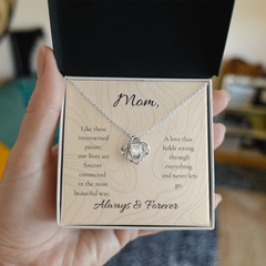 Mother's Day Love Knot Necklace with Message