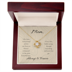 Mother's Day Love Knot Necklace with Message