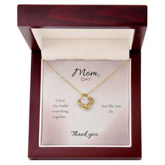 Mother's Day Love Knot Necklace with Heartfelt Message