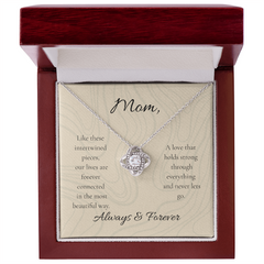 Mother's Day Love Knot Necklace with Message