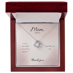 Mother's Day Love Knot Necklace with Heartfelt Message
