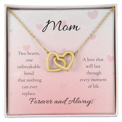 Mother's Day Interlocking Heart Necklace with Message