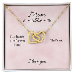 Mother's Day Interlocking Heart Necklace with heartfelt message
