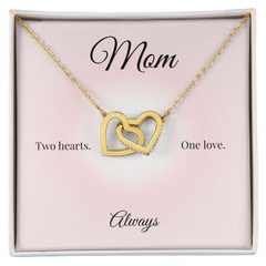 Mother's Day Interlocking Heart Necklace with sweet message