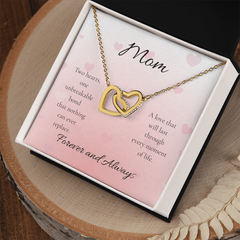 Mother's Day Interlocking Heart Necklace with Message
