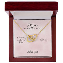 Mother's Day Interlocking Heart Necklace with heartfelt message