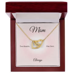 Mother's Day Interlocking Heart Necklace with sweet message