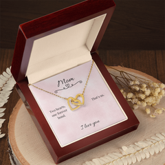 Mother's Day Interlocking Heart Necklace with heartfelt message
