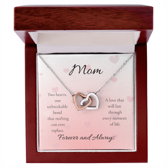 Mother's Day Interlocking Heart Necklace with Message