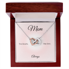 Mother's Day Interlocking Heart Necklace with sweet message