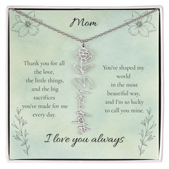 Mother's Day Custom Flower Name Necklace