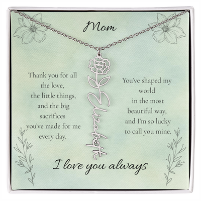 Mother's Day Custom Flower Name Necklace