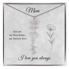 Mother's Day Flower Custom Name Necklace
