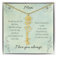 Mother's Day Custom Flower Name Necklace