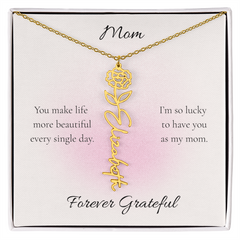 Mother's Day Flower Name Necklace Custom