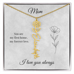 Mother's Day Flower Custom Name Necklace