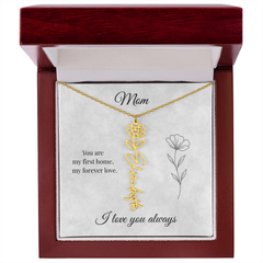 Mother's Day Flower Custom Name Necklace