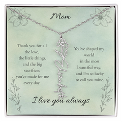 Mother's Day Custom Flower Name Necklace