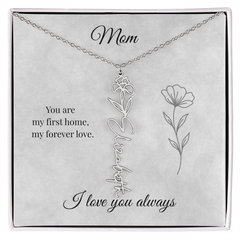 Mother's Day Flower Custom Name Necklace