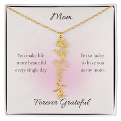 Mother's Day Flower Name Necklace Custom