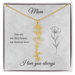Mother's Day Flower Custom Name Necklace