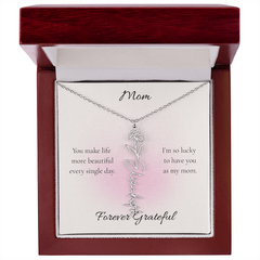 Mother's Day Flower Name Necklace Custom