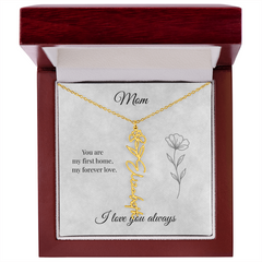Mother's Day Flower Custom Name Necklace