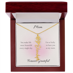 Mother's Day Flower Name Necklace Custom
