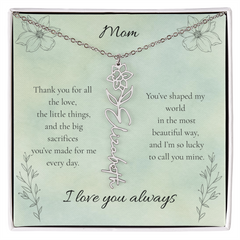 Mother's Day Custom Flower Name Necklace