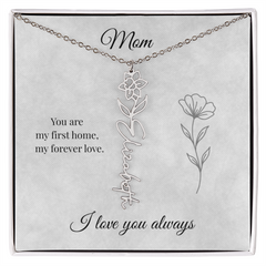 Mother's Day Flower Custom Name Necklace