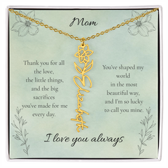 Mother's Day Custom Flower Name Necklace
