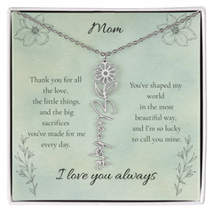 Mother's Day Custom Flower Name Necklace