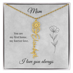 Mother's Day Flower Custom Name Necklace