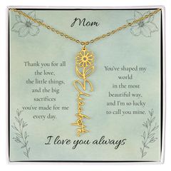 Mother's Day Custom Flower Name Necklace