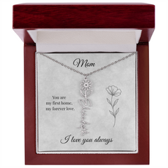 Mother's Day Flower Custom Name Necklace
