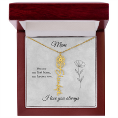 Mother's Day Flower Custom Name Necklace