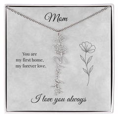 Mother's Day Flower Custom Name Necklace
