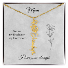 Mother's Day Flower Custom Name Necklace